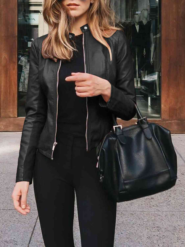 Neck Zip Up Jacket